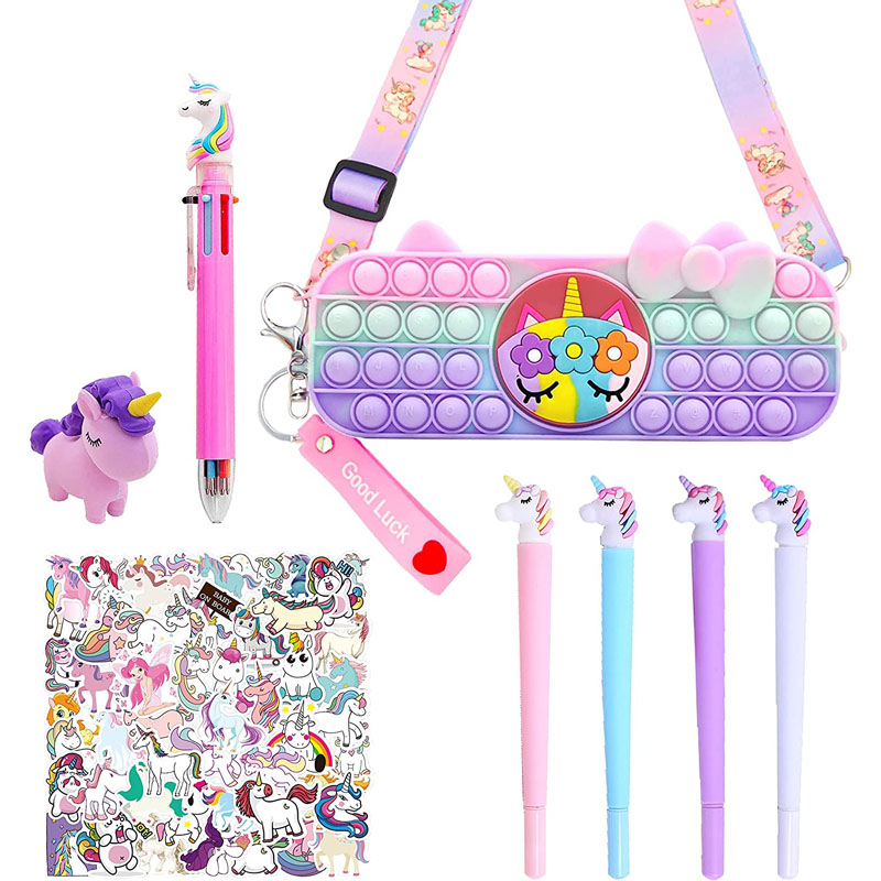 Unicorn Pencil Case Unicorn Saitin Tsaye don 'Yan mata